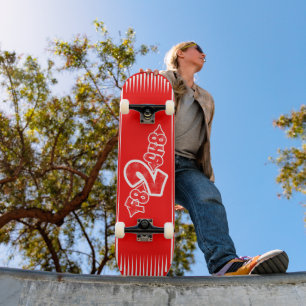 F8 2 SK8赤白 スケートボード