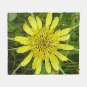 F9黄色の野草ヤギひげトラゴポゴン フリースブランケット (正面(横))