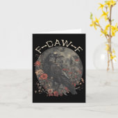 F おもしろい Caw F Raven鳥ことわざグラフィック カード (黄色い花)