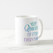 F*の女王が全てをバカにしている！レインボーグリッター コーヒーマグカップ (正面右)