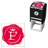 F -アンティークワックスシールゴシック王冠イニシャル文字 セルフインキングスタンプ (インサイチュ)