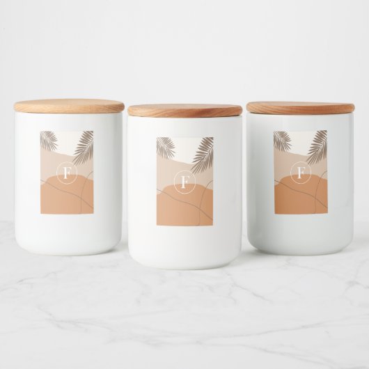 F -イニシャルモノグラム文字F抽象デザイン フードラベル (ボトル)