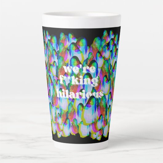 F**キング・マ笑わされるグ(17oz) カフェラテマグ (正面)