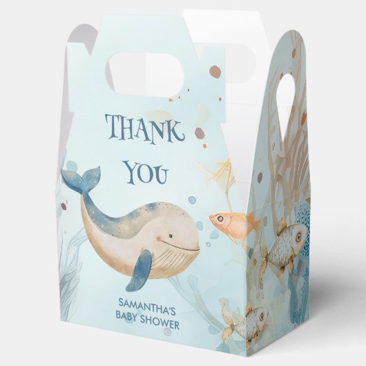 F.サンゴとクジラの赤ん坊のシャワーの下 フェイバーボックス (オープン)