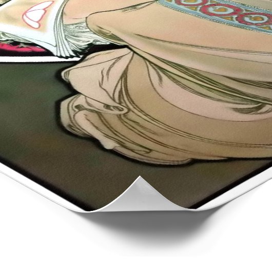 F.シャンペノワインプリミュールエディトゥールバイアルフォンスミュシャ ポスター (角)