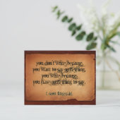 F.スコット・フィッツジェラルド感動的引用文「書」 ポストカード (スタンド正面)