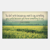 F.スコット・フィッツジェラルド感動的引用文「書」 長方形シール (正面)