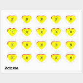 "F"ハートイエローレッド結婚式招待状ザ・ミュージアム ラウンドシール (シート)