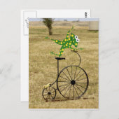 F.バイクに乗った興奮したカエル ポストカード (正面/裏面)