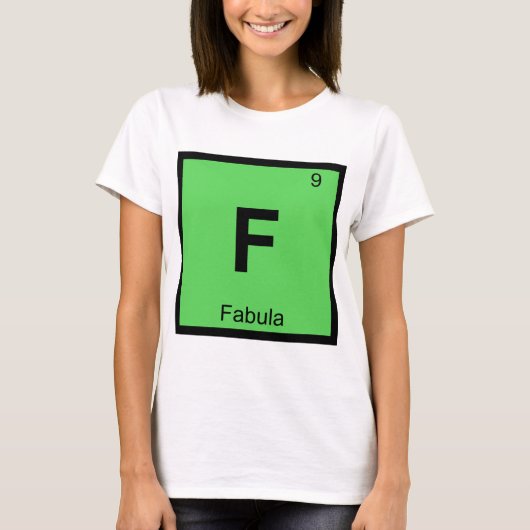 F - ファブラ映画理論 化学周期表 Tシャツ (正面)
