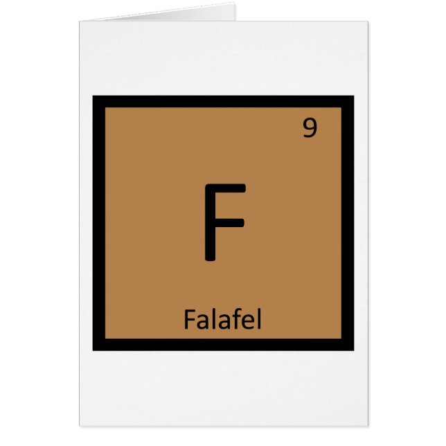 F – ファラフェル化学周期表記号 (正面)