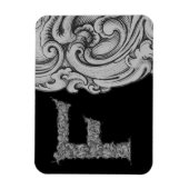 F – ファルクアルファベット（銀色） マグネット (縦)