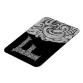 F – ファルクアルファベット（銀色） マグネット (左側)