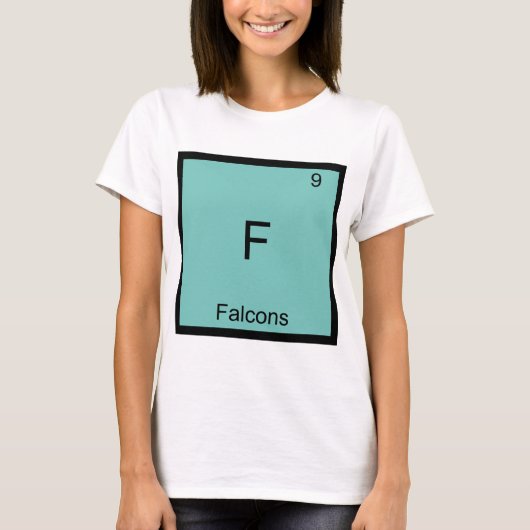 F - ファルコンズ おもしろ 元素記号 Tシャツ (正面)