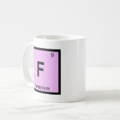 F -フェミニズムの哲学化学記号 コーヒーマグカップ (正面左)