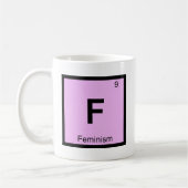 F -フェミニズムの哲学化学記号 コーヒーマグカップ (左)