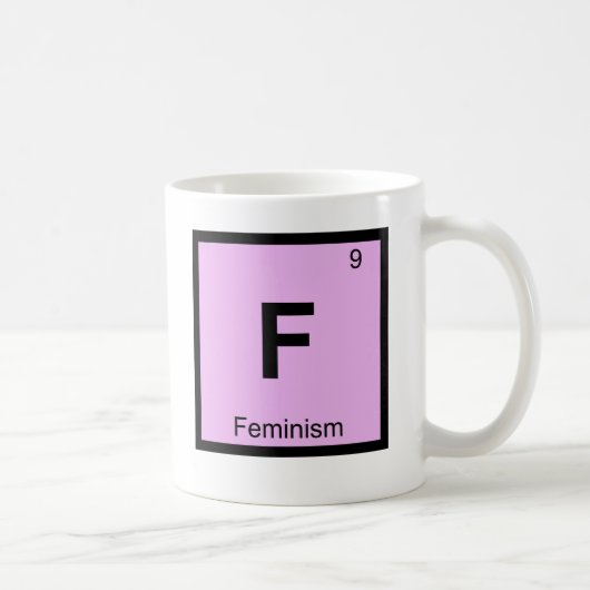 F -フェミニズムの哲学化学記号 コーヒーマグカップ (右)