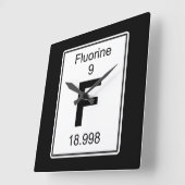 F – フッ素 スクエア壁時計 (傾斜)