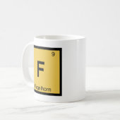 F - フリューゲルホルン 音楽 化学 周期表 コーヒーマグカップ (正面左)