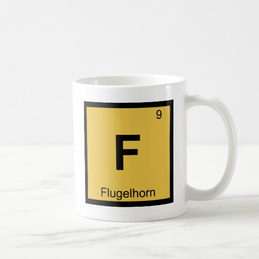 F - フリューゲルホルン 音楽 化学 周期表 コーヒーマグカップ (右)