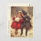 F.ブランコに乗った子ども ポストカード (正面/裏面)