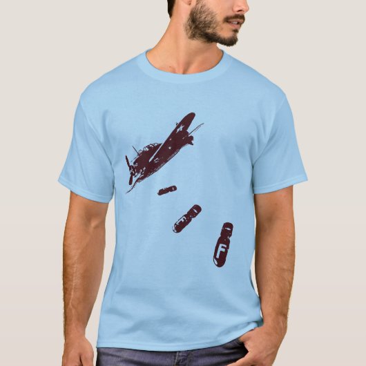 F – ボム・ダイバー（マルーン） Tシャツ (正面)