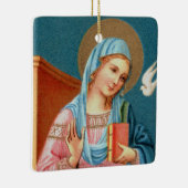 F.リッピの受胎告知(詳細)からの2倍のメアリー セラミックオーナメント (右)