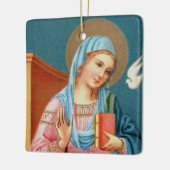 F.リッピの受胎告知(詳細)からの2倍のメアリー セラミックオーナメント (左)