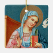 F.リッピの受胎告知(詳細)からの2倍のメアリー セラミックオーナメント (裏面)