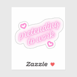 F.仕事中のフリ | ピンクハートネオンキュートおもしろい シール