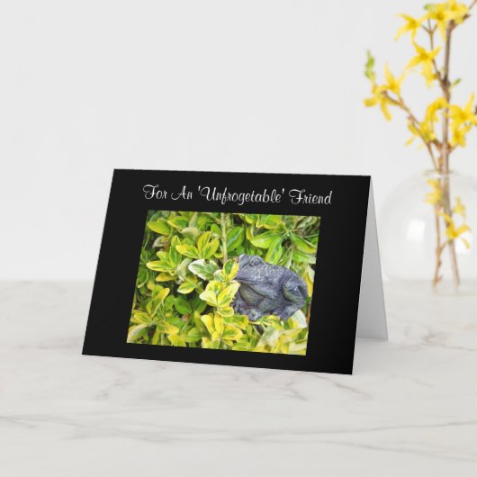 F.庭でカエルを カード (黄色い花)