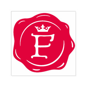 F -旧式なワックスのシールのゴシック様式王冠の大文字 セルフインキングスタンプ