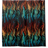 F.火の抽象芸術 シャワーカーテン (正面)