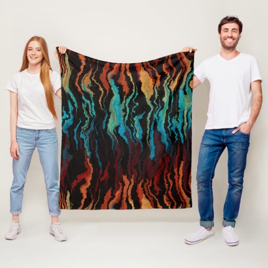 F.火の抽象芸術 フリースブランケット (インサイチュ)