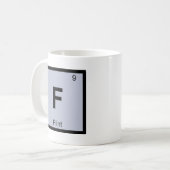 F -燧石のミシガン州化学周期表の記号 コーヒーマグカップ (正面左)