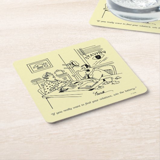 F.親類を探す スクエアペーパーコースター (アングル)