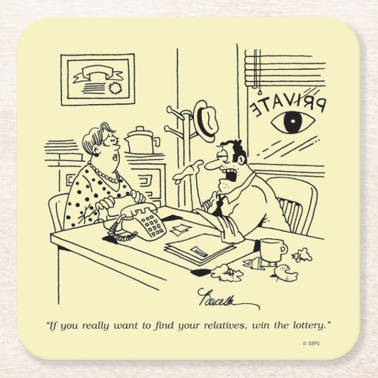 F.親類を探す スクエアペーパーコースター (正面)