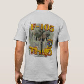 F-105イタチのデザイン(淡色の) Tシャツ (裏面)