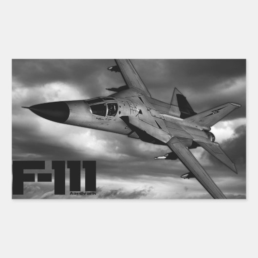 F-111アアルダーク 長方形シール (正面)
