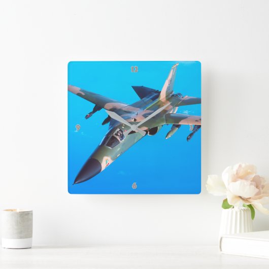 F-111アードバルク スクエア壁時計 (ホーム)