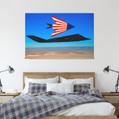 F-117 NIGHTAWK 32x48 キャンバスプリント (インサイチュ (寝室))