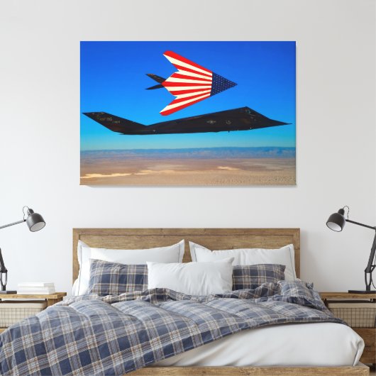 F-117 NIGHTAWK 32x48 キャンバスプリント (インサイチュ (寝室))