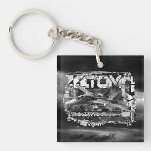 F-14雄猫の正方形(両面の)アクリルのKeychain キーホルダー