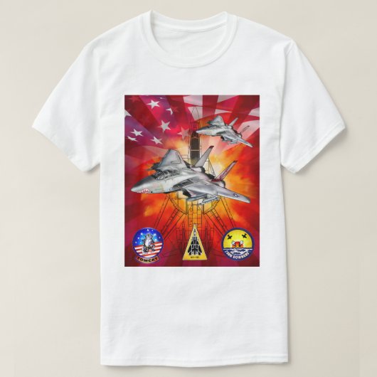 F-14雄猫VF-111のSundowners Tシャツ (デザイン正面)