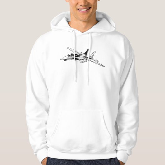 F-14 TomcatメンズベーシックフードTシャツ パーカ (正面)