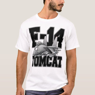 F-14 Tomcat軍隊戦闘機ジェット機の漫画 Tシャツ