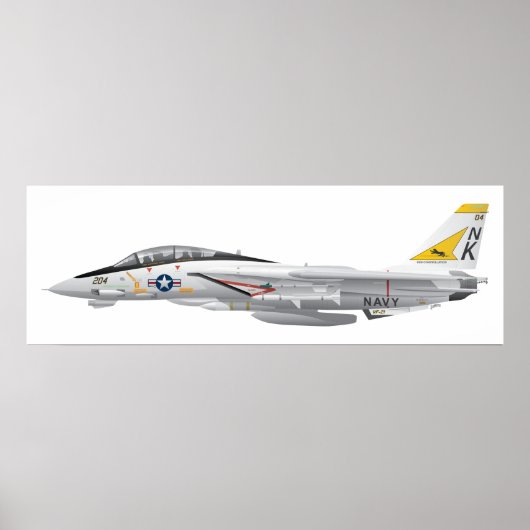 F-14 Tomcat軍隊戦闘機ジェットVF-21 ポスター (正面)