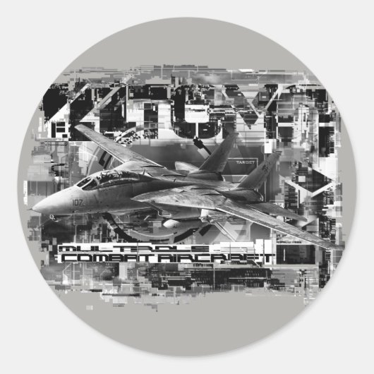 F-14 Tomcat クラシック丸ステッカー ラウンドシール (正面)