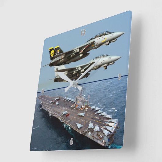 F-14 TOMCAT スクエア壁時計 (傾斜)