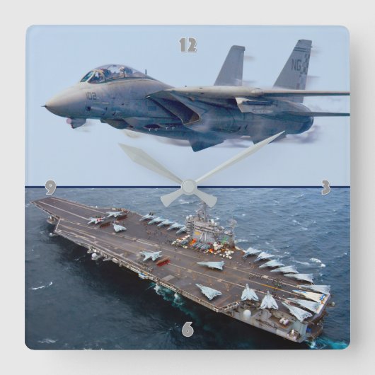 F-14 TOMCAT スクエア壁時計 (正面)